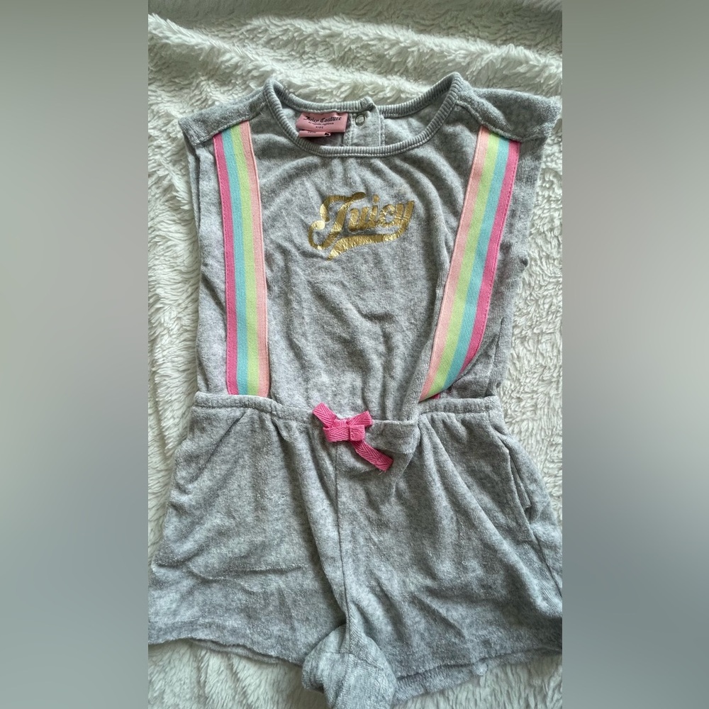 Juicy Couture Toddler Girl Grey Terry Romper Size 3T